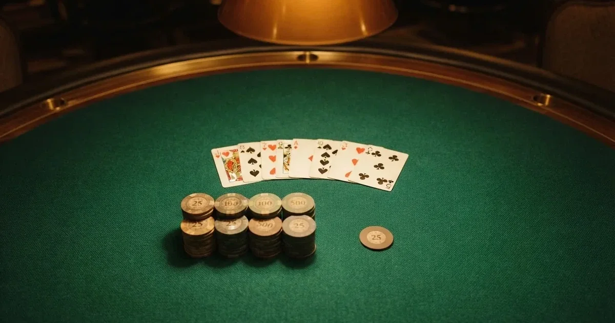 Opplyst spillebord med kort, sett ovenfra — beste casino spilleautomater
