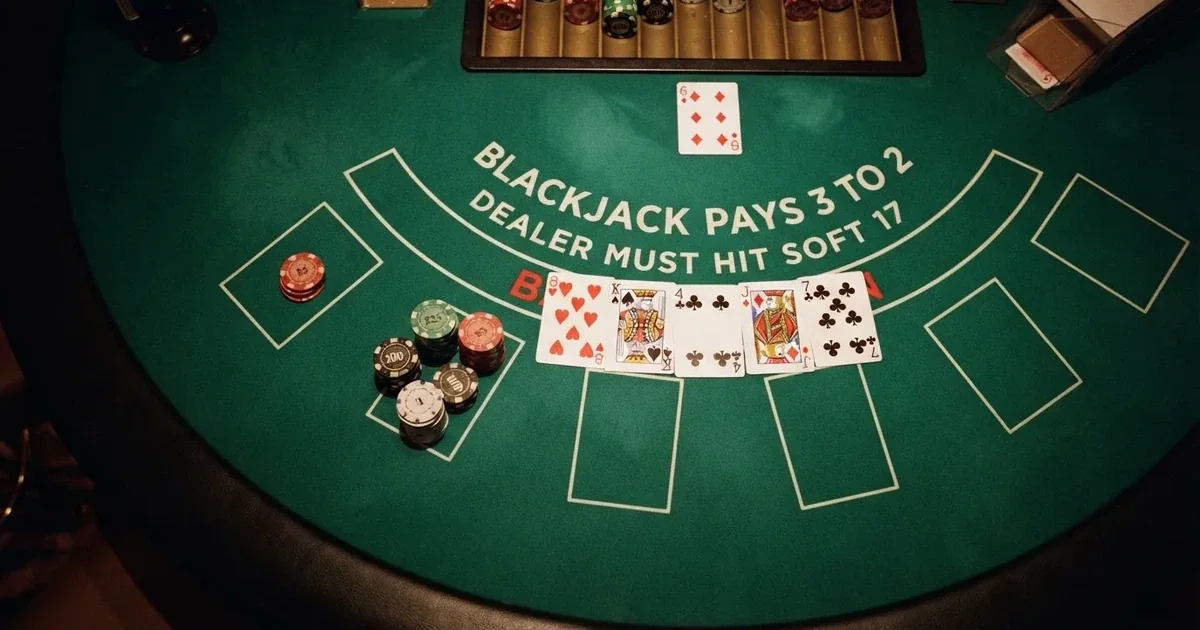Opplyst spillebord med kort, sett ovenfra — live roulette in norway
